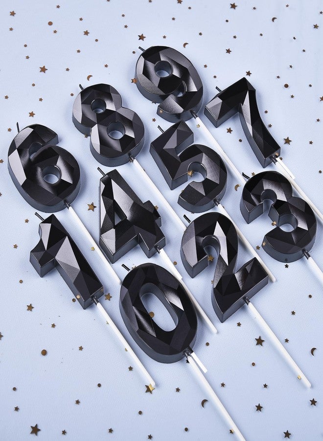 PHD CAKE 2.76 Inch Crystal Black 9 Number Birthday Candles, Black Number Candles, Cake Number Candles, Party Celebration - Image 3